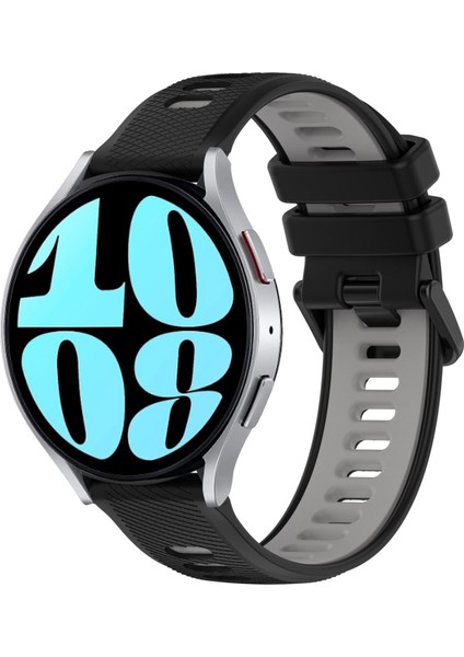 Samsung Galaxy Watch 6 44MM Siyah+Gri Için 20MM Silikon Kayış (Yurt Dışından)
