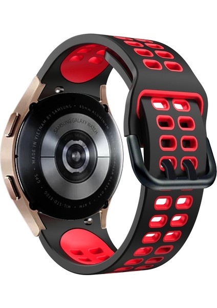 Silikon Watch Band Samsung Galaxy Watch 4 Için Clic 46MM Samsung Galaxy Watch 4 Classic Için 46MM Siyah+Kırmızı (Yurt Dışından) fiyatları