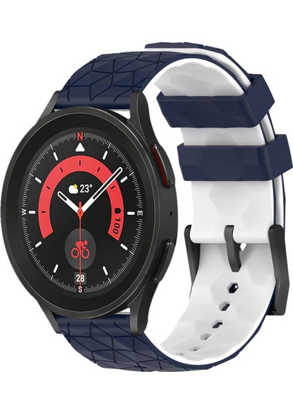 Samsung Galaxy Watch 5 Pro 45MM Gece Mavisi + Beyaz Için Silikon Kayış (Yurt Dışından)