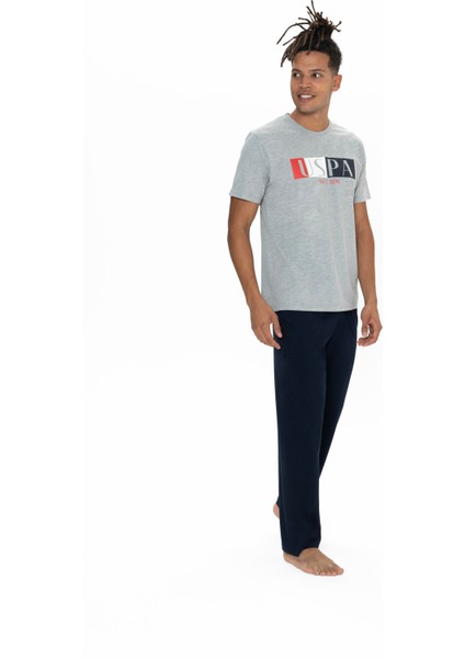 Erkek Gri Melanj Pijama Takım modelleri