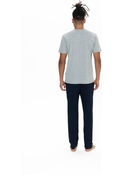 Erkek Gri Melanj Pijama Takım fırsatları