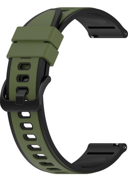 Samsung Gear S3 Frontier Için Iki Renkli Silikon Saat Bandı Ordu Yeşili + Siyah (Yurt Dışından)