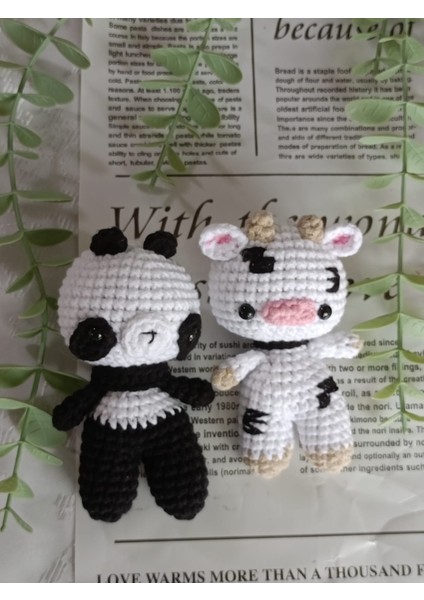 Amigurumi Organik Örgü Oyuncak Uyku Arkadaşı (Inek, Panda, Arı)