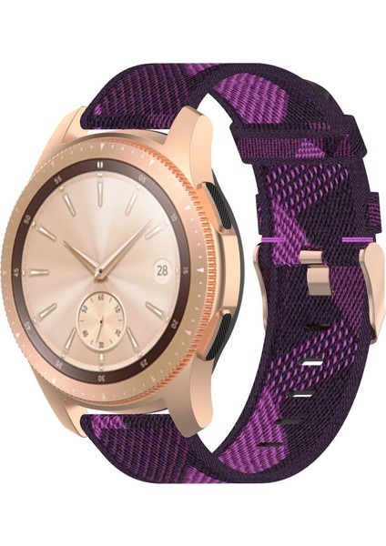 Galaxy Watch 42MM Için Örgü Naylon Bilek Kayışı, Galaxy Active / Active 2, Gear Sport, S2 Clic (Sarı) Mor (Yurt Dışından)