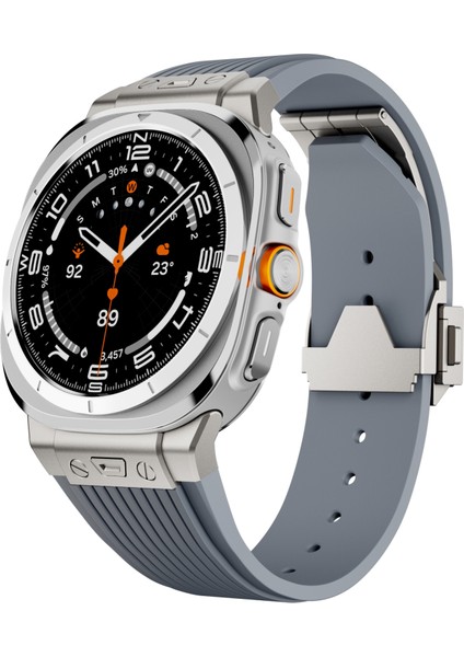 Samsung Galaxy Watch Ultra 47MM Gri Için Silikon Saat Kayışı (Yurt Dışından)