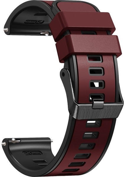 Silikon Watch Band Için Samsung Galaxy Watch 5 40MM / 44MM Şarap Kırmızı Siyah (Yurt Dışından) fiyatları