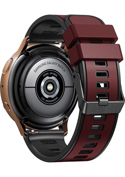 Silikon Watch Band Için Samsung Galaxy Watch 5 40MM / 44MM Şarap Kırmızı Siyah (Yurt Dışından) modelleri