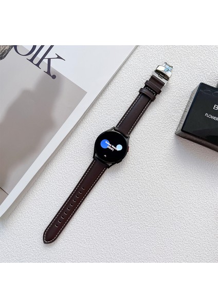 Samsung Galaxy Watch4 20MM Kahve Için Hakiki Deri Watch Band (Yurt Dışından) modelleri