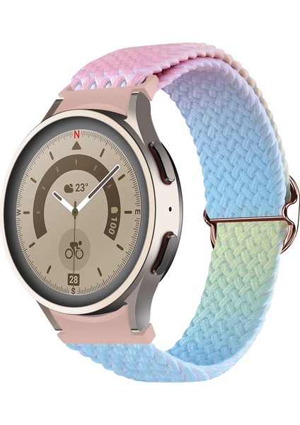 Samsung Galaxy Watch 5 / Watch 5 Pro Örgü Watch Band Pembe Sarı Mavi Için (Yurt Dışından)