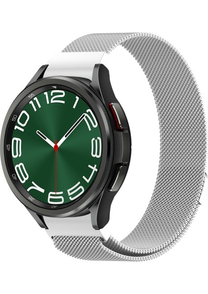 Samsung Galaxy Watch 6/6 Klasik Gümüş Için Manyetik Metal Kayış (Yurt Dışından)