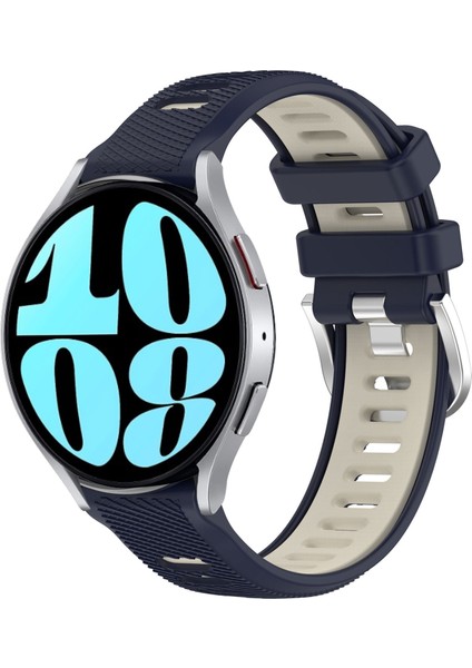 Samsung Galaxy Watch 6 44MM Gece Mavisi+Starlight Için 20MM Silikon Kayış (Yurt Dışından)