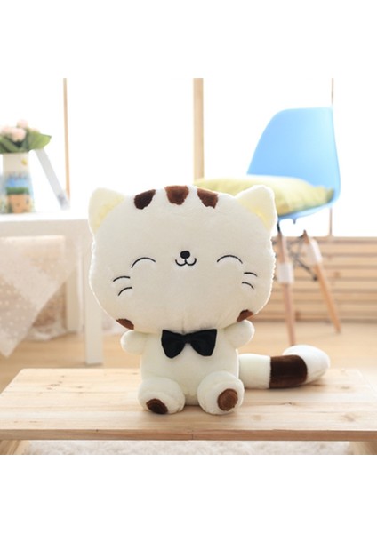 45 cm Sevimli Büyük Kafa Kedi Peluş Oyuncak Ilmek ile Dolması Yumuşak Bebek Kanepe Yastık Dekor (Yükseklik 28 cm Oturmak) (Yurt Dışından)