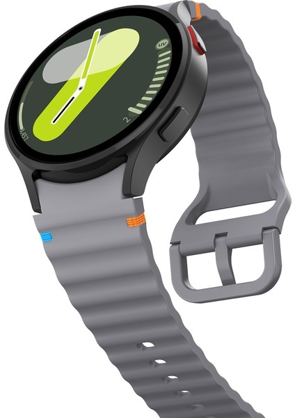 Samsung Galaxy Watch Fe 40MM Uzay Grisi Için Dalga Desenli Silikon Kayış (Yurt Dışından)