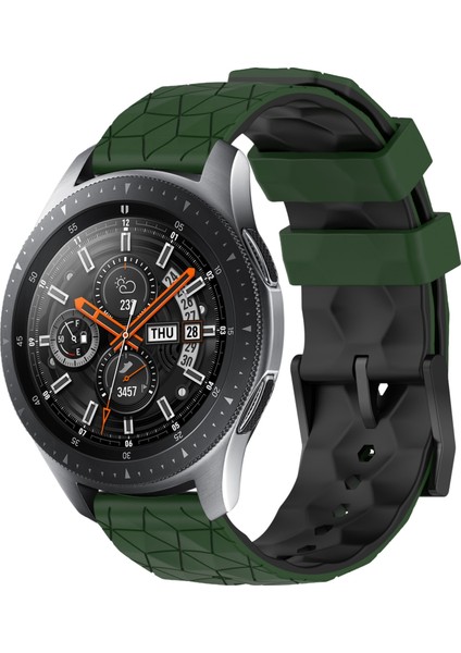 Samsung Galaxy Watch 46MM Ordu Yeşili+Siyah Için Iki Renkli Silikon Saat Bandı (Yurt Dışından)