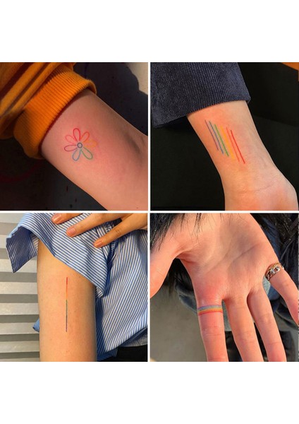 30 Adet Renkli Dövme Etiket Su Geçirmez Geçici Gökkuşağı Gülen Sevimli Aşk Kalp Bilezik Ayı Tasarım Dövme Etiket (Yurt Dışından) fırsatları