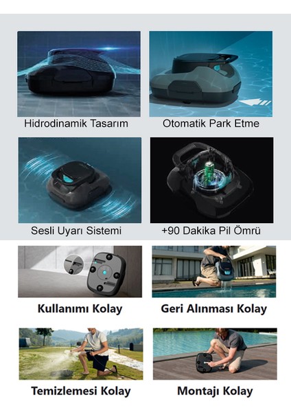 Scuba Se Akülü Havuz Temizleme Robotu