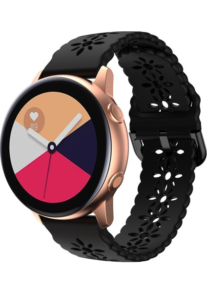 Samsung Galaxy Watch4 20MM Siyah Için Silikon Saat Bandı (Yurt Dışından)