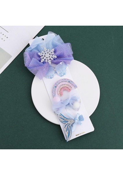 Adet/takım Mizaç Headdress Kar Buz Firkete Seti Yay Firkete Headdress Süper Peri Kız Bebek Prenses Saç Süsü (Yurt Dışından)