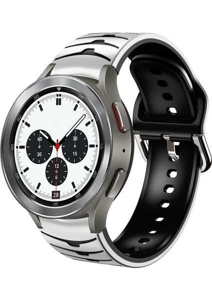 Samsung Galaxy Watch 4 Clic 42MM Beyaz+Siyah Için Silikon Watch Band (Yurt Dışından)