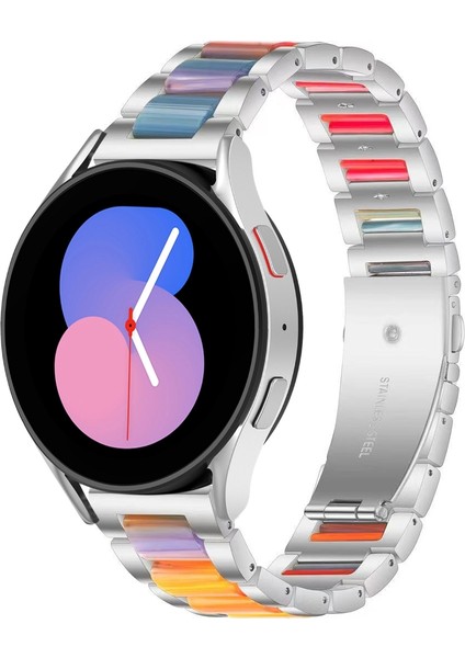 Galaxy Watch 5 40 / 44MM Gümüş Gökkuşağı Için Metal Watch Band (Yurt Dışından)