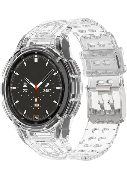Samsung Galaxy Watch4 Classic Için Tpu Band 46MM Şeffaf Beyaz (Yurt Dışından)