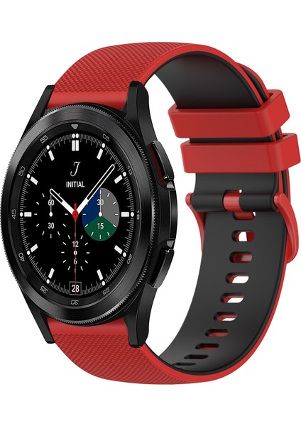 Samsung Galaxy Watch4 Clic 42MM Kırmızı+Siyah Için Silikon Saat Bandı (Yurt Dışından)