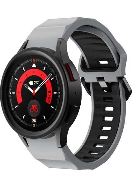 Samsung Galaxy Watch5 Pro Gri Siyah Için Silikon Saat Bandı (Yurt Dışından)