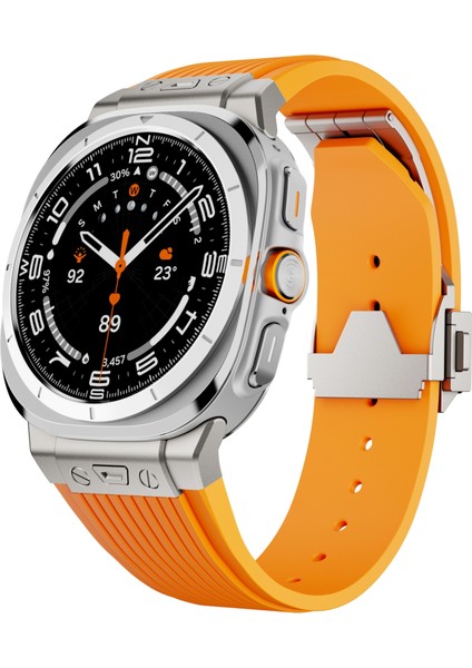 Samsung Galaxy Watch Ultra 47MM Turuncu Için Silikon Saat Kayışı (Yurt Dışından)