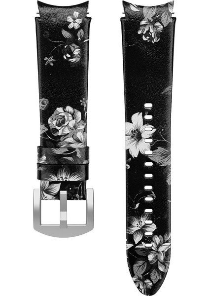 Samsung Galaxy Watch5 Pro 45MM/5 44MM/5 40MM Siyah Gri Çiçekler Için Watch Band (Yurt Dışından) fiyatları