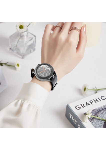 Samsung Galaxy Watch5 Pro 45MM/5 44MM/5 40MM Siyah Gri Çiçekler Için Watch Band (Yurt Dışından) fırsatları