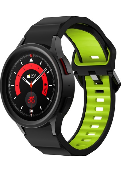 Samsung Galaxy Watch5 Pro Siyah Yeşil Için Silikon Watch Band (Yurt Dışından)