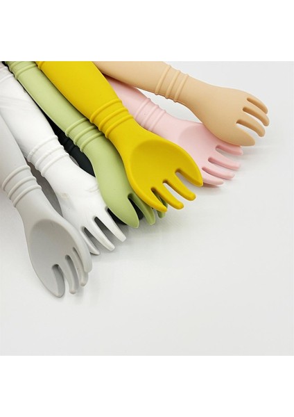 【eğlenceli Canlı】 1 Adet Bebek Silikon Çatal Seti Babi Besleme Kaşığı Bebekler Bebek Besleme Aksesuarları Gıda Sınıfı Malzeme Sofra (Yurt Dışından) fiyatları