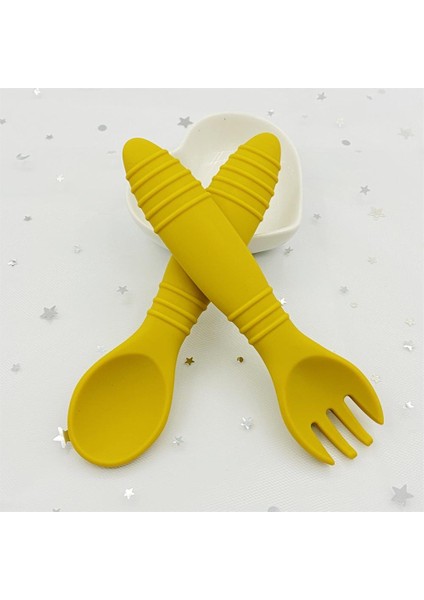 【eğlenceli Canlı】 1 Adet Bebek Silikon Çatal Seti Babi Besleme Kaşığı Bebekler Bebek Besleme Aksesuarları Gıda Sınıfı Malzeme Sofra (Yurt Dışından) modelleri