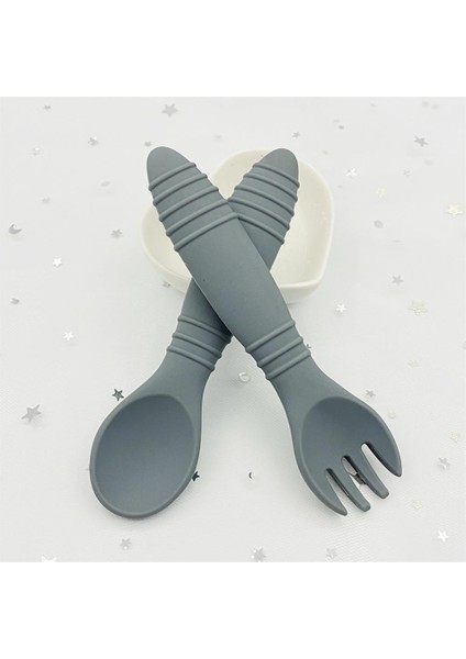 【eğlenceli Canlı】 1 Adet Bebek Silikon Çatal Seti Babi Besleme Kaşığı Bebekler Bebek Besleme Aksesuarları Gıda Sınıfı Malzeme Sofra (Yurt Dışından) fırsatları