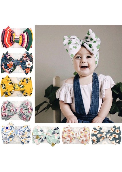 Büyük Yay Bebek Kafa Bandı Sevimli Çiçek Bebek Kız Bantlar Yumuşak Elastik Yenidoğan Türban Yürüyor Çocuk Şapkalar Bebek Saç Aksesuarları (Yurt Dışından) modelleri