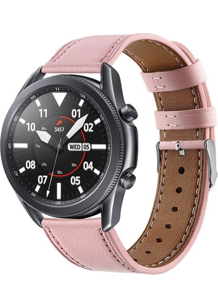 Galaxy Watch 3 Için 45MM Deri Kordonlu Saat Pembe (Yurt Dışından)