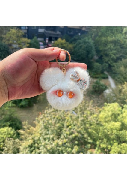 Kedi Peluş Anahtarlık Araba Çanta Kolye Püskül Biblo-Çocuklar Için Kız Anahtarlık (Yurt Dışından)
