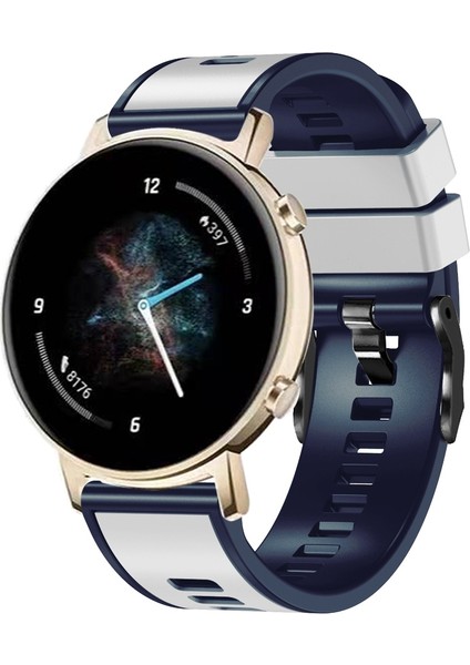 Samsung Galaxy Watch 5 40MM / 44MM Beyaz Mavi Için Silikon Watch Band (Yurt Dışından)