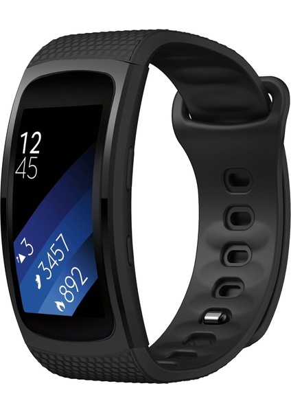 Samsung Gear Fit2 SM-R360 Için Silikon Saat Bandı, Bilek Kayışı Boyutu: 150-213MM Siyah (Yurt Dışından)