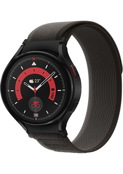 Samsung Galaxy Watch 5 Pro Için Naylon Watch Band Siyah Gri (Yurt Dışından)
