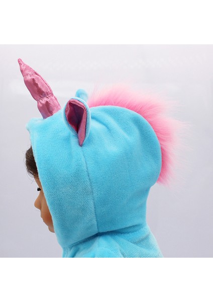 Adet/takım 18 Inç Yeniden Doğmuş Bebek Bebek Unicorn Tek Parça Pijama Tulum Ayakkabı Kıyafet (Yurt Dışından)