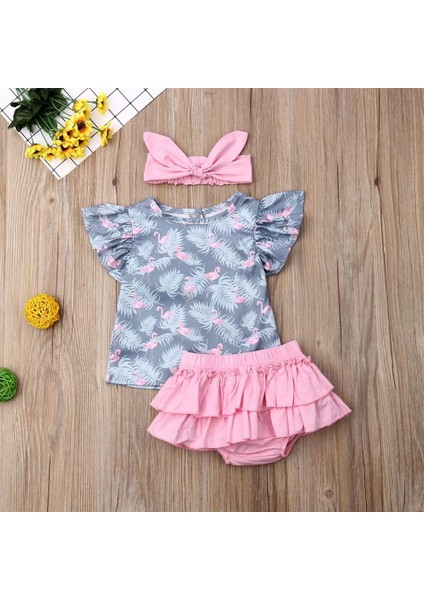 Kız Pentagram Giysileri Yenidoğan Bebek Uçan Kollu Yıldız Baskı Romper Bodysuit Tulum Kıyafet (Yurt Dışından) modelleri