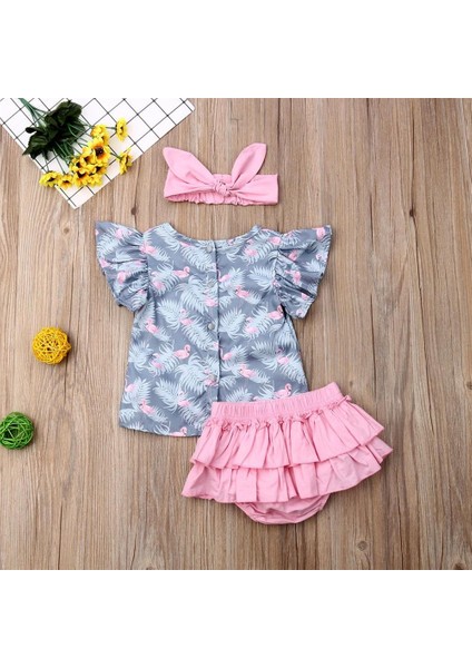 Kız Pentagram Giysileri Yenidoğan Bebek Uçan Kollu Yıldız Baskı Romper Bodysuit Tulum Kıyafet (Yurt Dışından) fırsatları