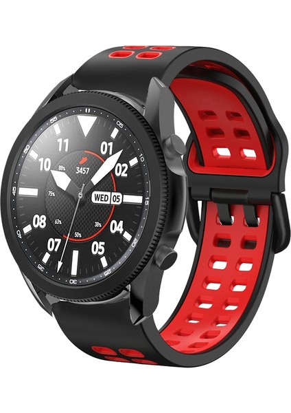 Samsung Galaxy Watch 5 Pro 45MM Siyah+Kırmızı Için Silikon Watch Band (Yurt Dışından)