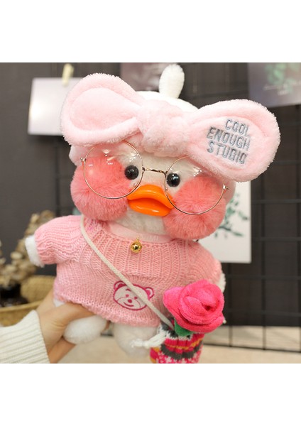 30 cm Küçük Ördek Sevimli Peluş Yastık Dolması Bebek Gözlük ve Giysi Giyen Sevimli Karikatür Oyuncak (Yurt Dışından) fırsatları