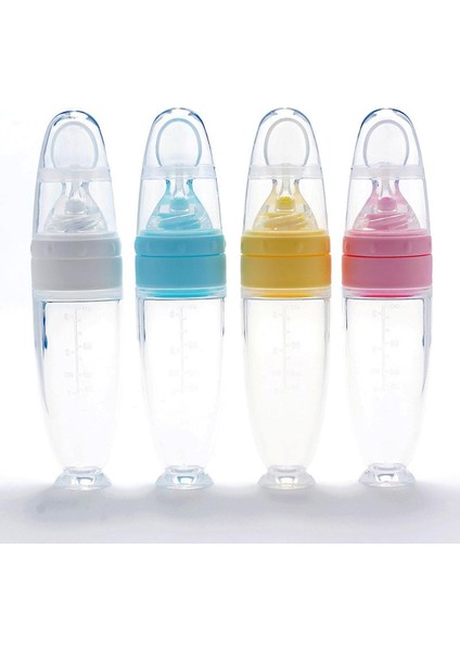 [eğlenceli Canlı] Silikon Bebek Maması Kaşığı Bebek Maması Dağıtımı ve Beslemesi Için Bebek Sıkma Pirinç Tahıl Kaşığı (Yurt Dışından)