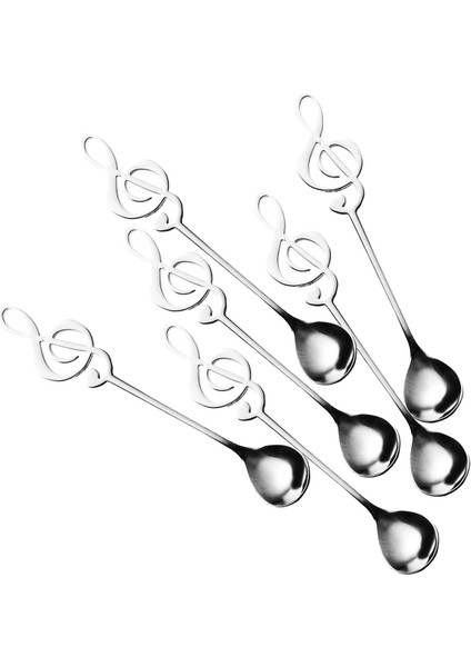 6 Paket Sevimli Çay Kaşığı Paslanmaz Çelik Müzik Notasyonu Şekilli Kahve Kaşığı Tatlı Kek Dondurma Şeker Kaşığı (Yurt Dışından) fırsatları