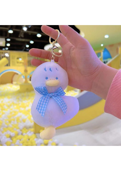 1 Adet 12 cm Kawaii Mini Sevimli Papyon Ördek Peluş Anahtarlık Oyuncaklar Yumuşak Pamuk Anahtarlık Oyuncak Kızlar ve Çocuklar Için (Yurt Dışından)