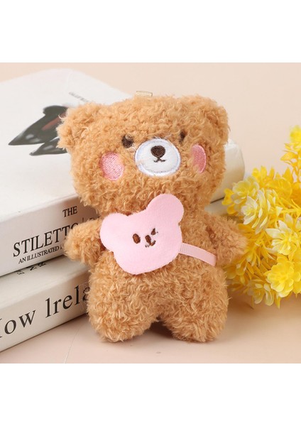 12 cm Mini Sırt Çantası Ayı Kolye Anahtarlık Teddy Bear Anahtarlık Çift Çanta Kolye Doldurulmuş Oyuncaklar Dere (Yurt Dışından)
