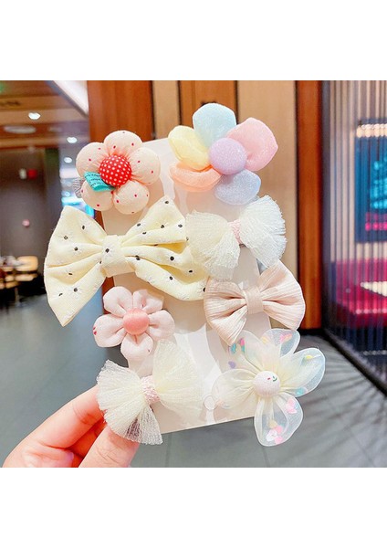 8 Adet/takım Sevimli Çiçek Bebek Kız Saç Klipleri Yay Çizgili Kız Tokalarım Güvenlik Yürümeye Başlayan Çocuk Şapkalar Bebek Saç Aksesuarları Seti (Yurt Dışından)